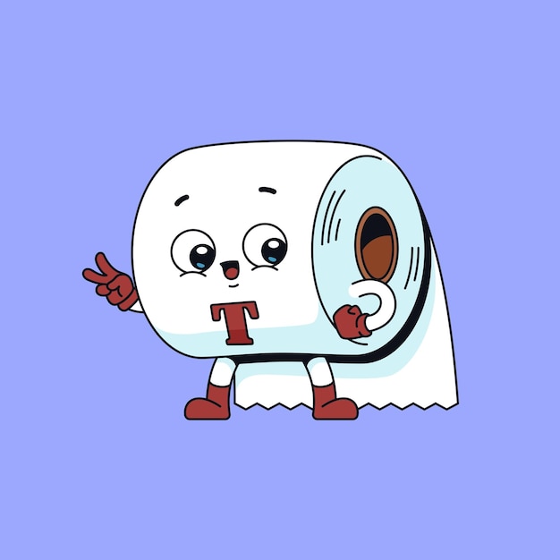 Cute tissue mascot character superhero illustration