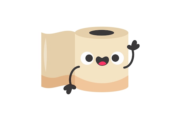 Vector cute tissue roll funny and weird sticker