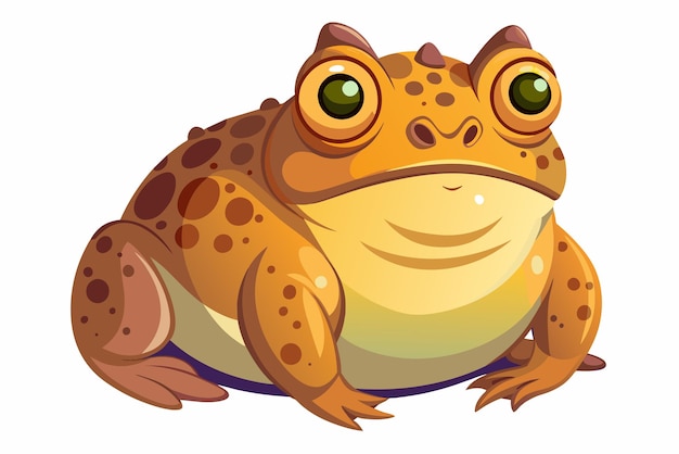 Vector cute toad bumpy gradient illustration in white background