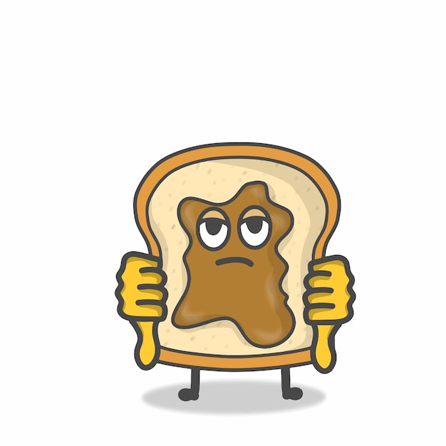 Cute toast character vector design template illustration