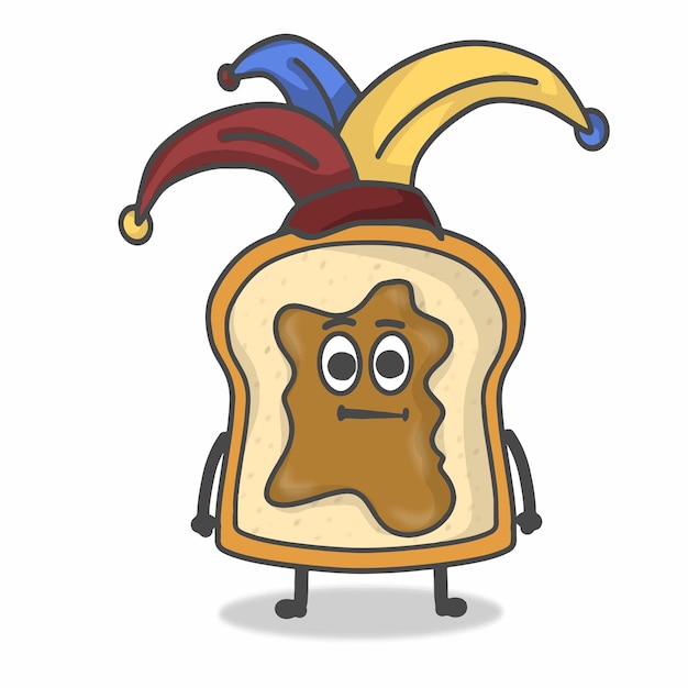 Cute toast character vector design template illustration