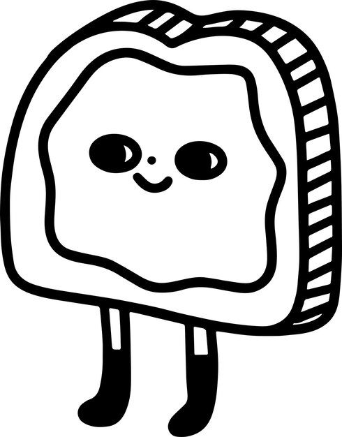 Vector cute toast drawing illustration design