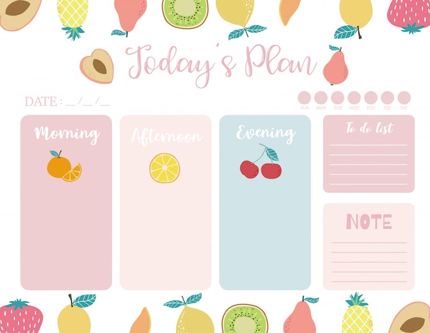 Cute today plan background with orange