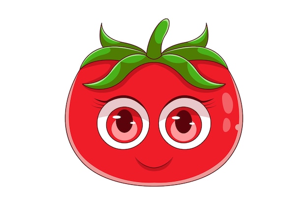 Cute Tomato Character Design Illustration