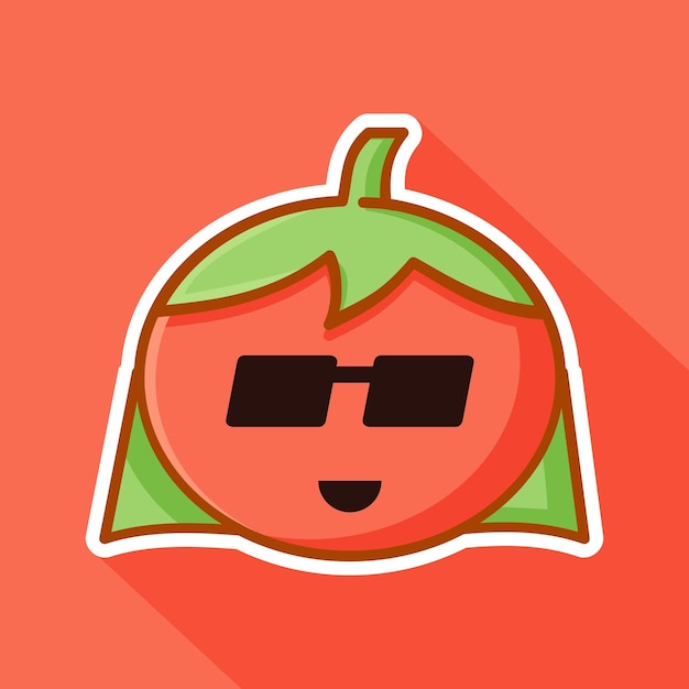 Симпатичный дизайн иллюстрации томатных фруктов, может быть использован для цифровой печати и печати