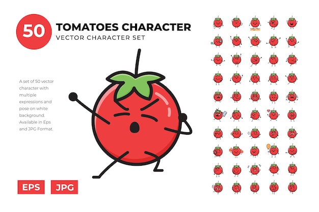 Cute Tomato Mascot Character Illustration