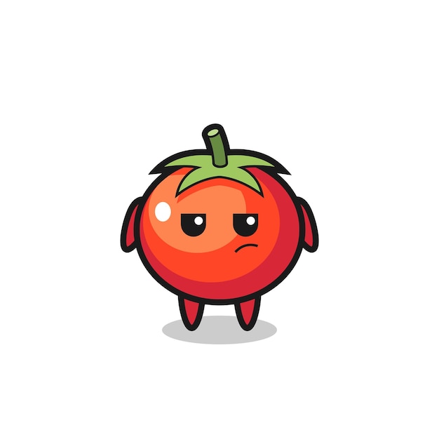 Cute tomatoes character with suspicious expression , cute style design for t shirt, sticker, logo element