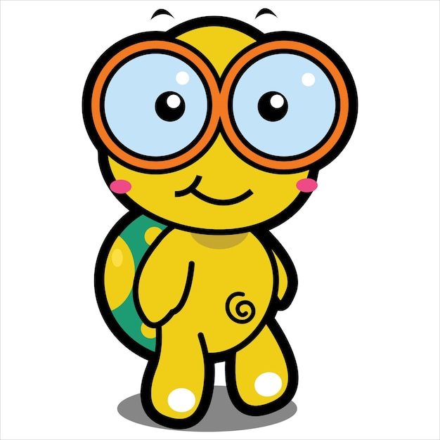 Vector cute tortoise cartoon vector illustration