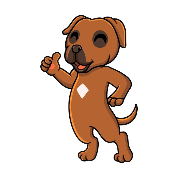 Vector cute tosa inu cartoon giving thumb up