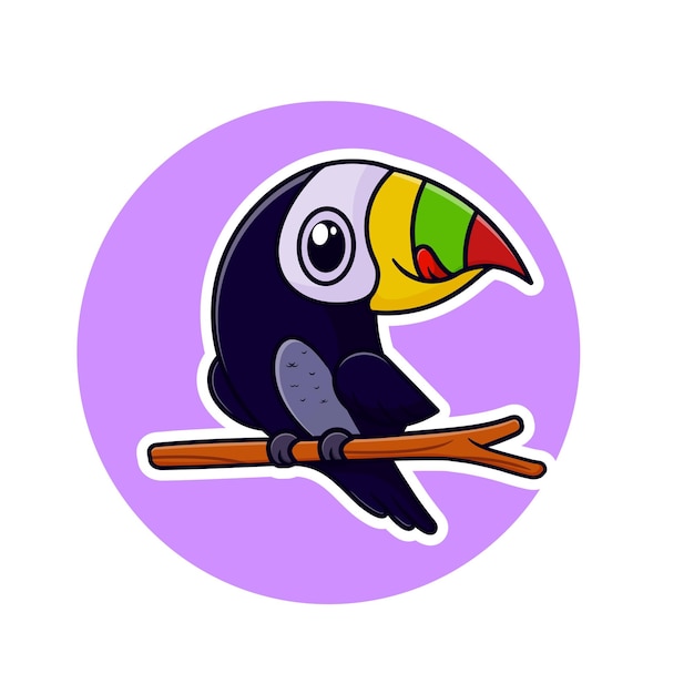 Cute Toucan vector cartoon illustration