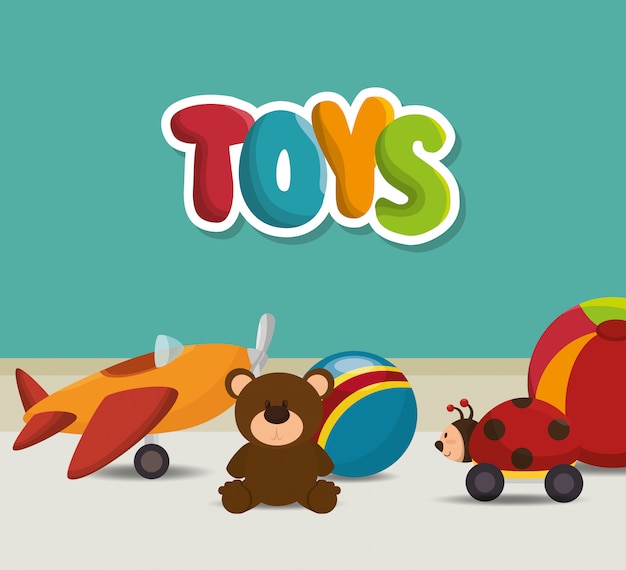 Vettore design di simpatici giocattoli