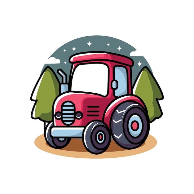 cute tractor vector design illustration