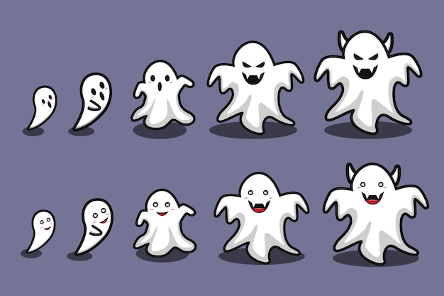 Cute transformation from ghost cartoon