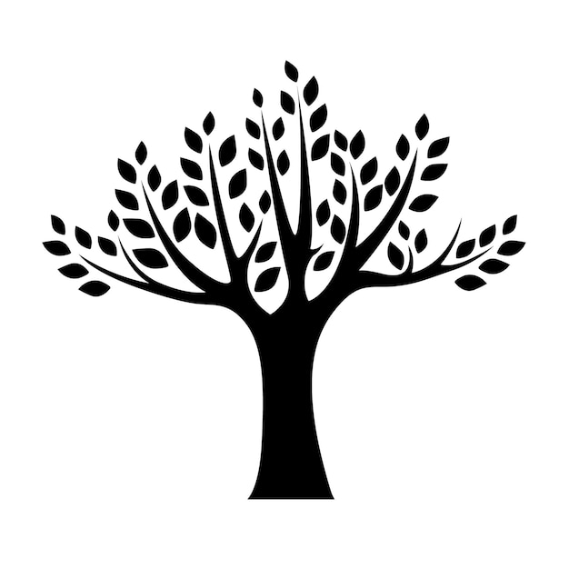 Vector cute tree black tree of life icon tree logo