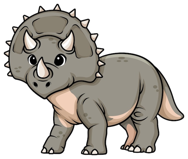 Cute triceratops dinosaur cartoon illustration
