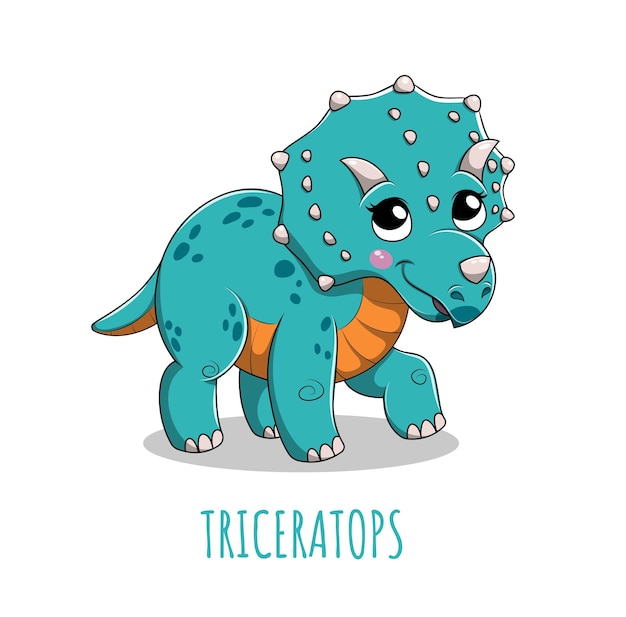 Vector cute triceratops icon