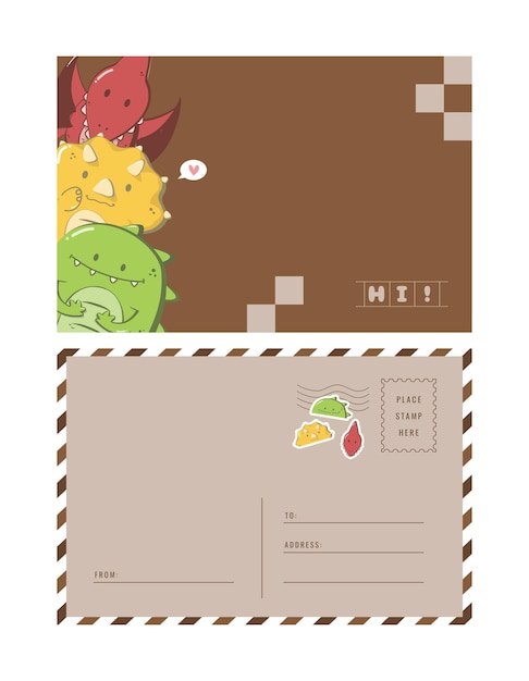 Cute Trio Dino Postcard Set