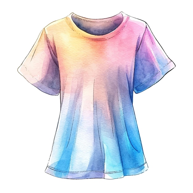 cute tshirt vector illustration in watercolour style