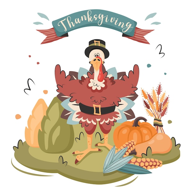 Premium Vector  Thanksgiving day traditional turkey