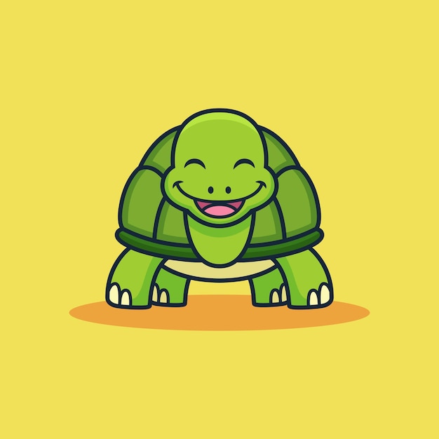 Cute turtle cartoon. animal vector icon illustration, isolated on premium vector