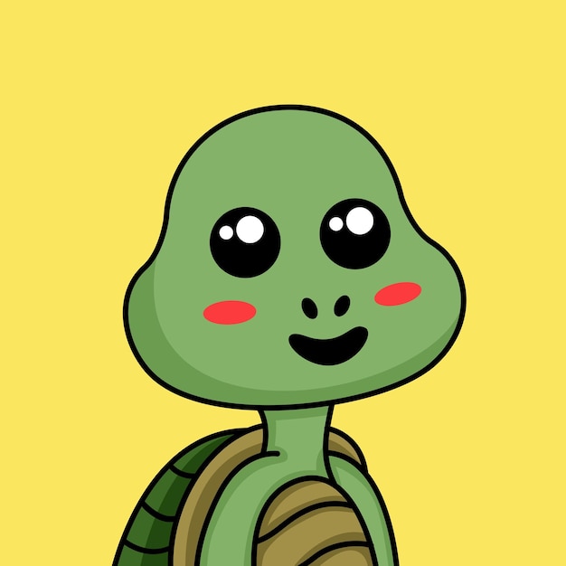 Cute turtle cartoon illustration vector