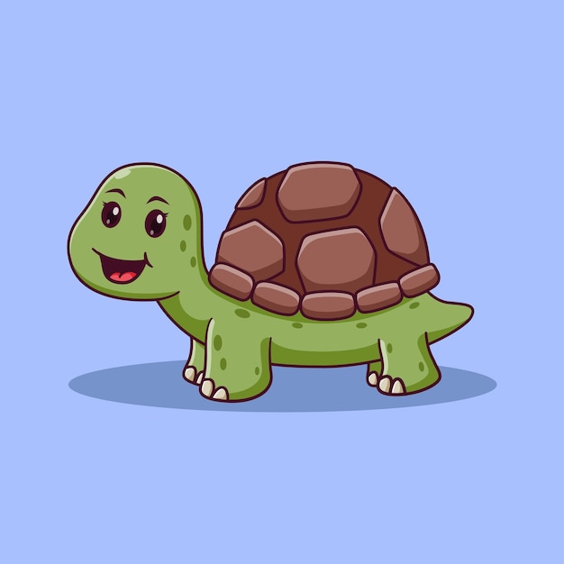 Cute Turtle Cartoon posing. Turtle Icon Concept