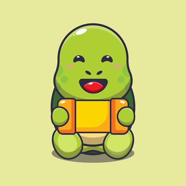 Cute turtle cartoon vector illustration