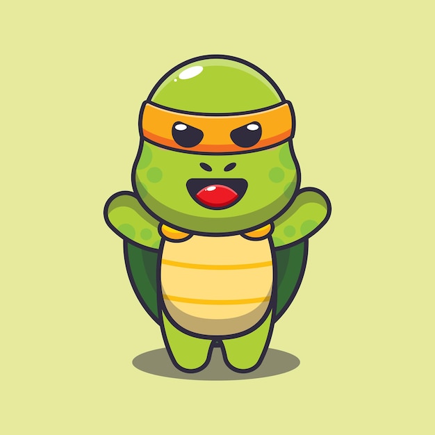 Cute turtle cartoon vector illustration