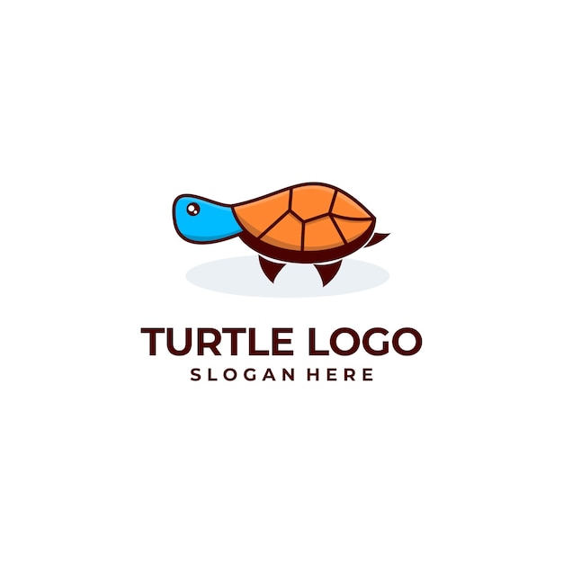 CUTE TURTLE LOGO DESIGN CARTOON