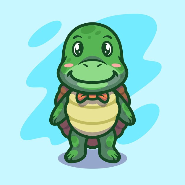 Cute turtle mascot illustration design