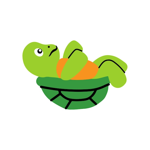 Cute turtle sit cartoon