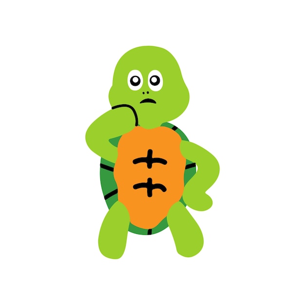 Cute turtle sit cartoon