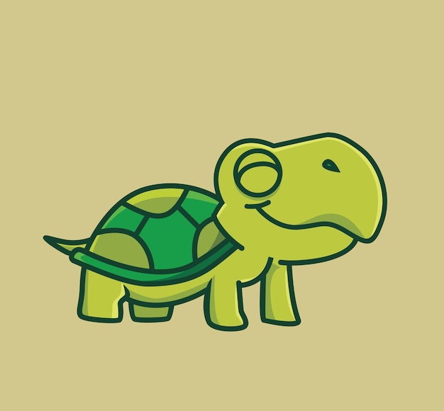 cute turtle smiling cartoon animal nature concept isolated illustration flat style suitable for sticker icon design premium logo vector mascot character