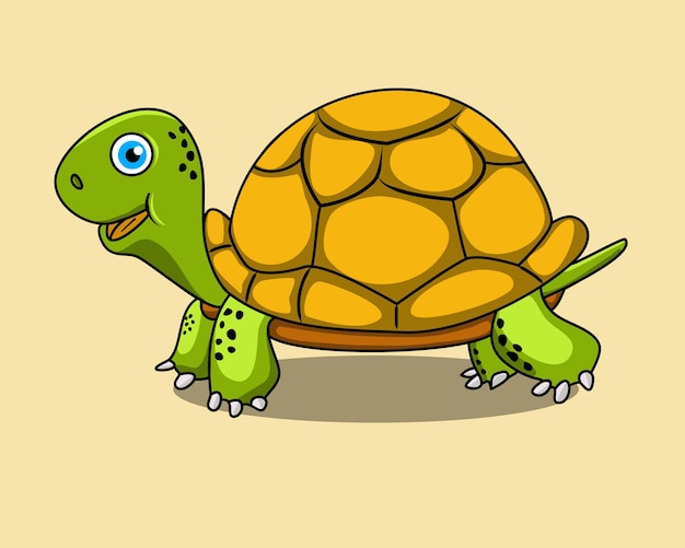 a cute turtle in vector illustration design for kids in cartoon style