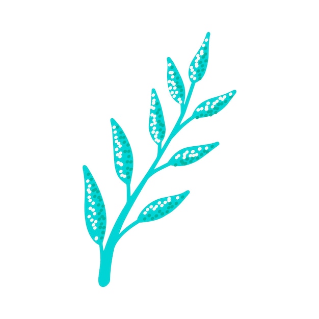 Симпатичная веточка с листьями растения с элементом дизайна текстуры для приглашений на открытки