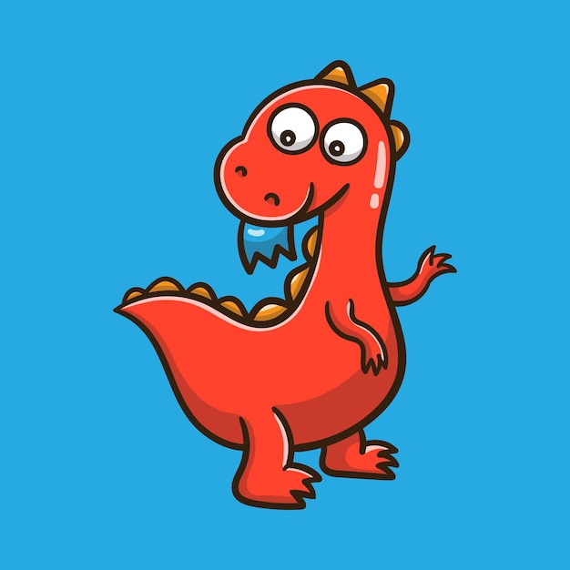 Симпатичный персонаж мультфильма о тираннозавре. животное дино изолировано.