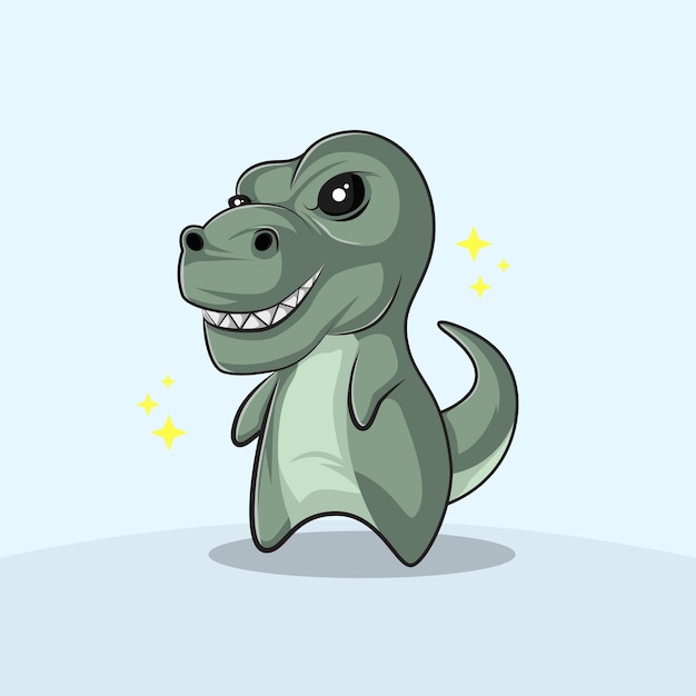 Cute tyrannosaurus rex cartoon vector icon illustration