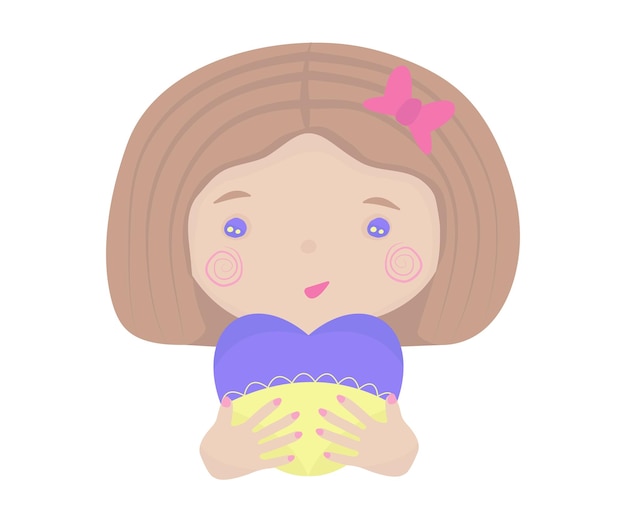 Cute Ukrainian girl colorful illustration