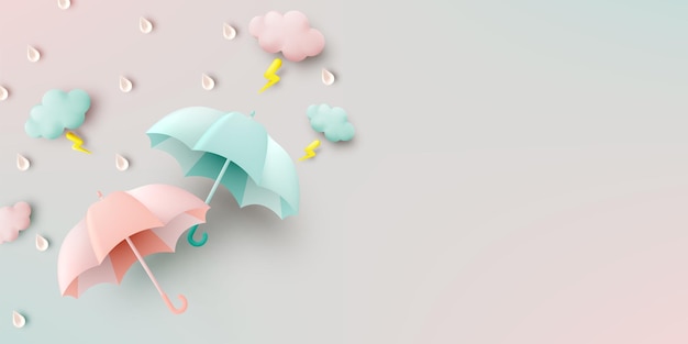 Vector cute umbrella for monsoon season