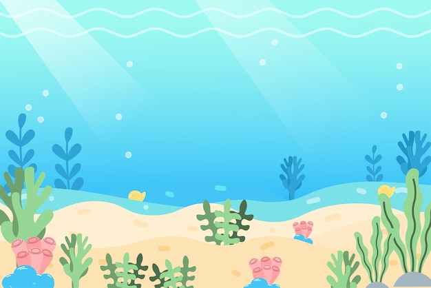 Vector cute underwater world vector background