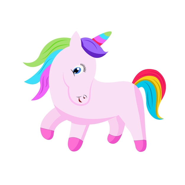 Cute Unicorn Cartoon Baby Design Art Stock