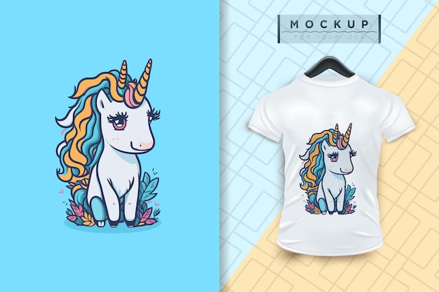 Vector a cute unicorn cartoon character design vector mascot animal nature icon concept