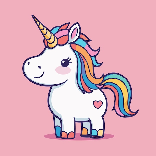 Vector cute unicorn cartoon illustration vector design