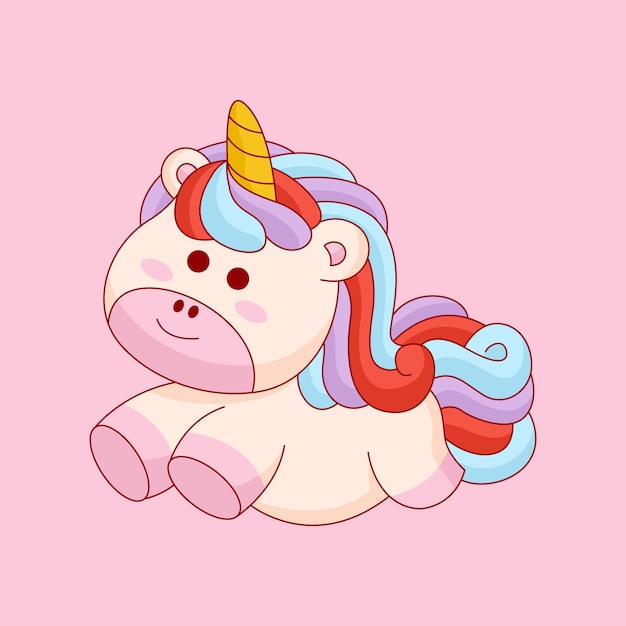 Cute unicorn cartoon vector illustration