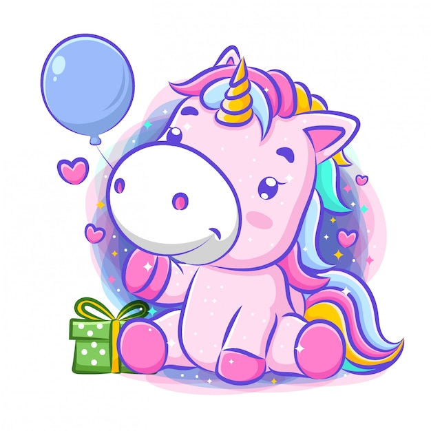 Celebrazione di unicorno carino buon compleanno