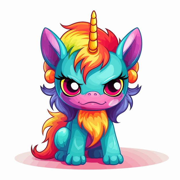 cute unicorn character in vector