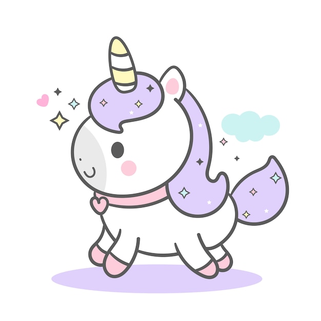 Cute unicorn  hand drawn style