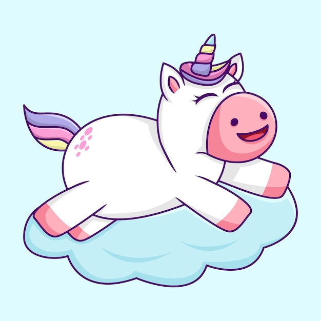 Vector cute unicorn illustration, cute and fun