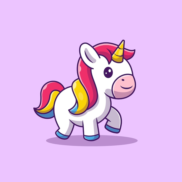 Cute Unicorn Logo Illustration. Unicorn Mascot Character.