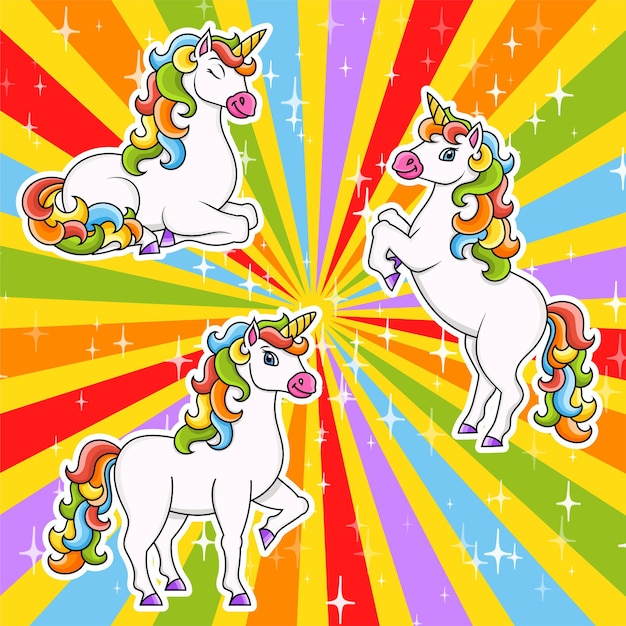 Cute unicorn magic fairy horse